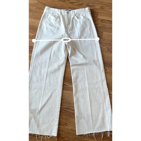 Veronica beard Ecru TAYLOR CROPPED WIDE-LEG high rise JEAN size 32/ US 14 - Picture 10 of 15